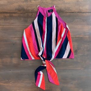 VICI Colorful Striped Top w/ Tie - Small